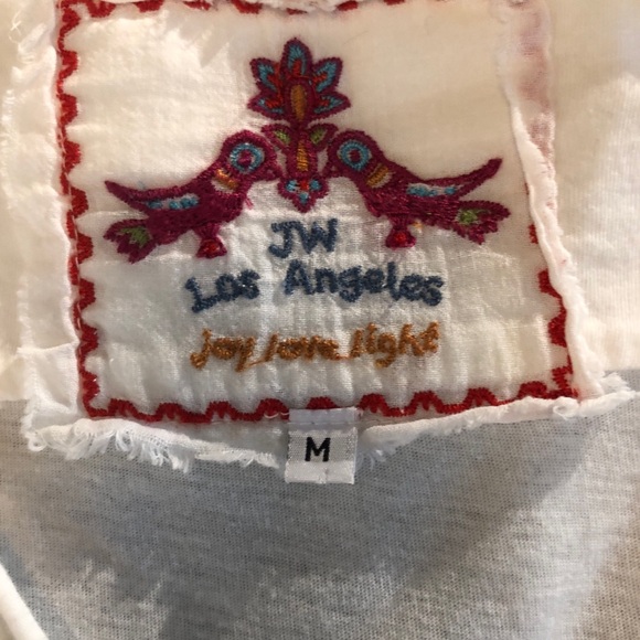 Johnny Was cotton embroidered white v neck tunic - Picture 7 of 9